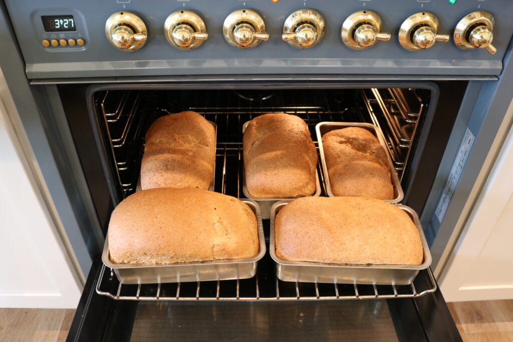 freshly baked bread made with freshly milled grains