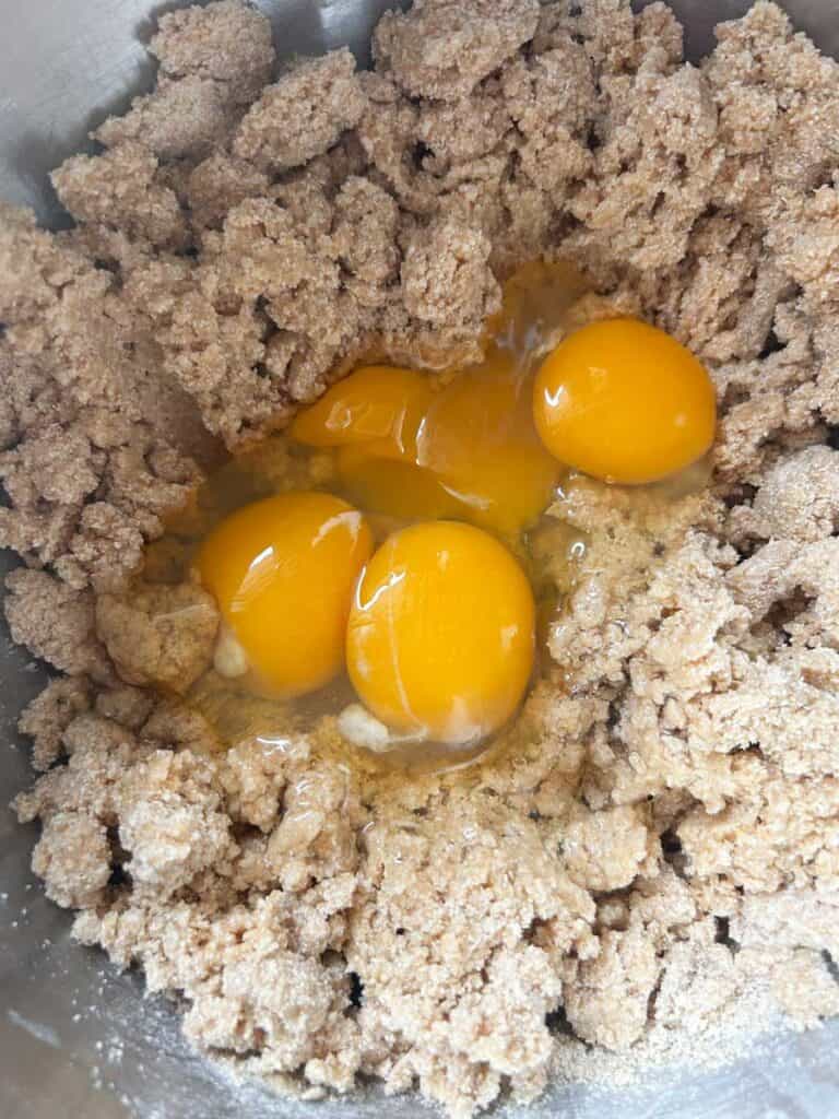 brioche dough, adding eggs