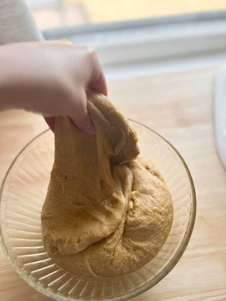 smooth and elastic brioche dough