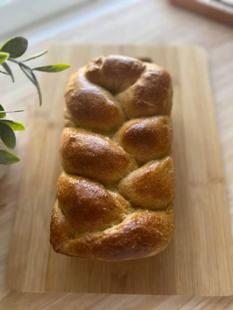 braided brioche bread with fresh milled flour