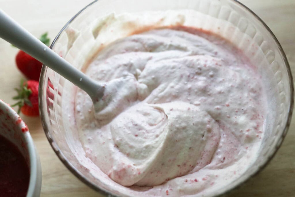 strawberries with cream cheese and whipped cream