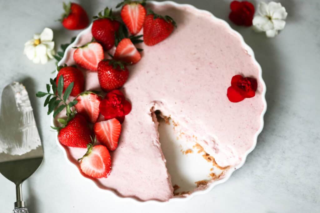 Strawberry Tart with slice cut out