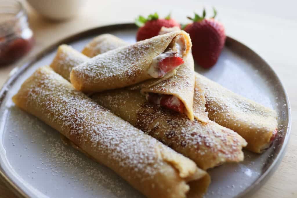 fresh milled crepes with berries