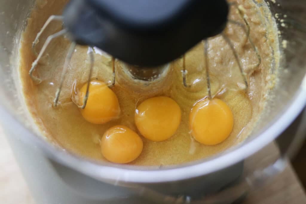 eggs in cake batter