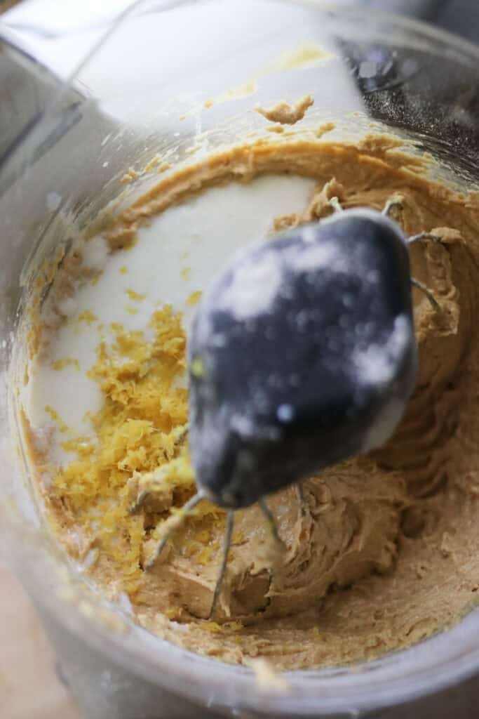 lemon zest, buttermilk, and lemon juice in cake batter
