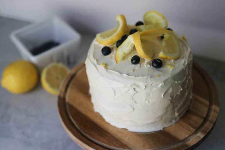 The Best Lemon Blueberry Cake with Fresh Milled Flour