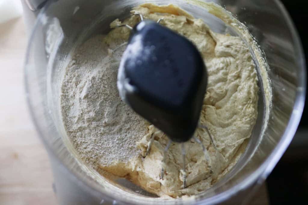 Flour added to cake batter