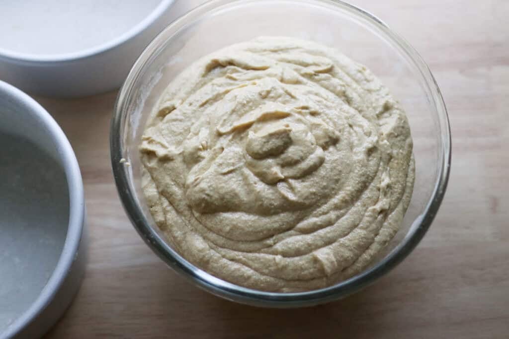 fresh milled yellow cake flour in a bowl