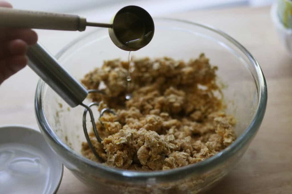 adding water to the dough for freshly milled nutrigrain bars