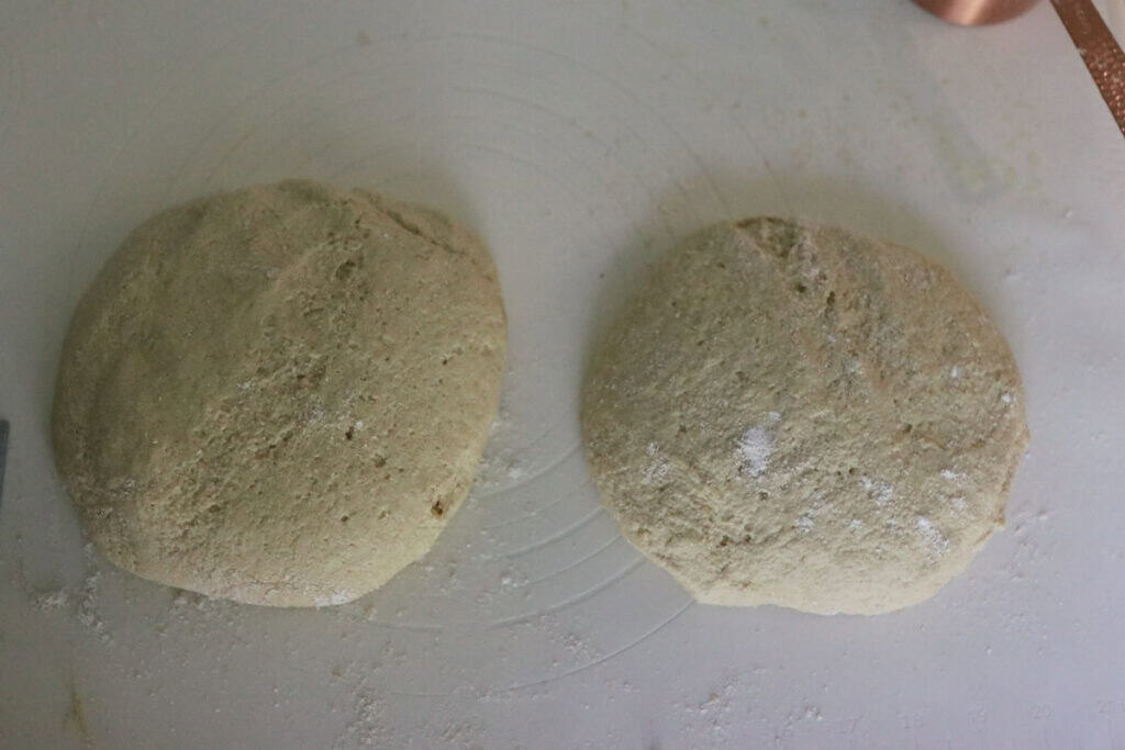 sourdough pizza dough shaped into balls