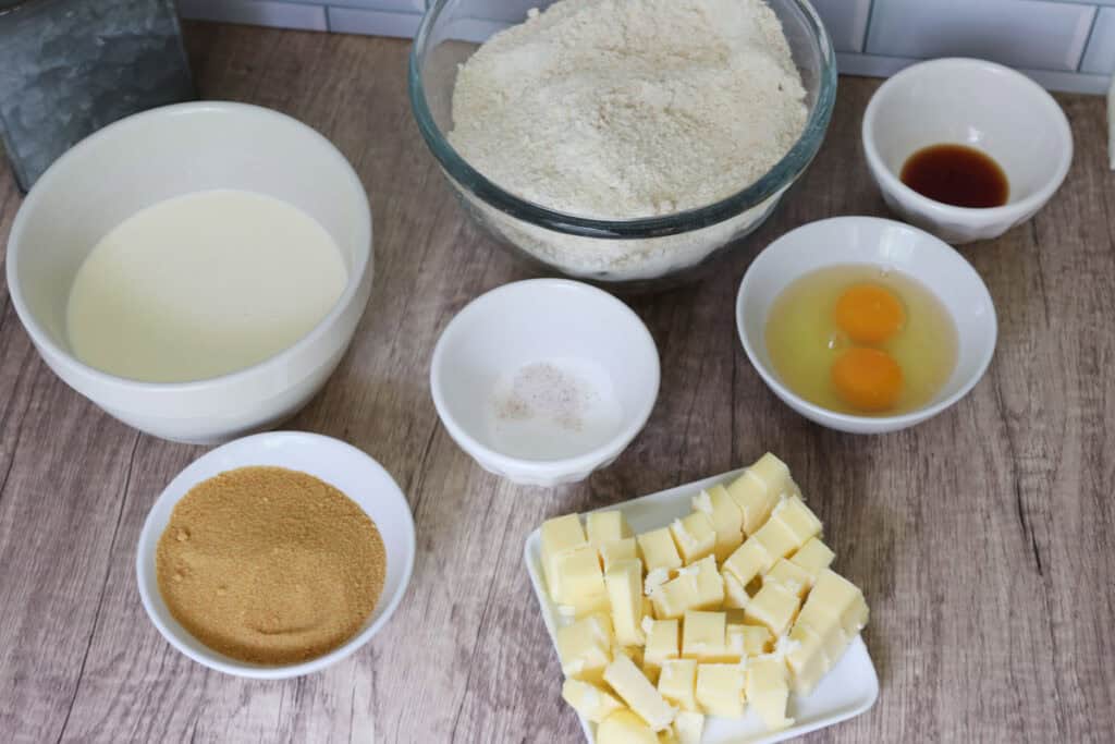ingredients for sheet pan strawberry shortcake