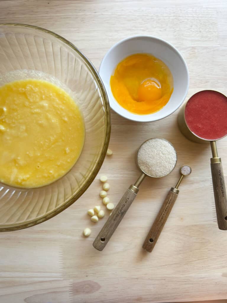 ingredients for strawberry brownies