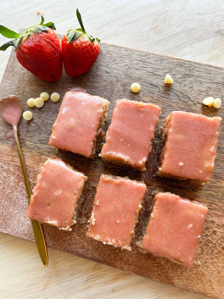 Delicious Fresh Milled Strawberry Brownies with Glaze