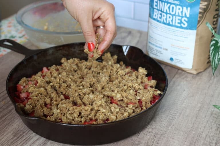 Delicious Summer Strawberry Crisp with Fresh Milled Einkorn
