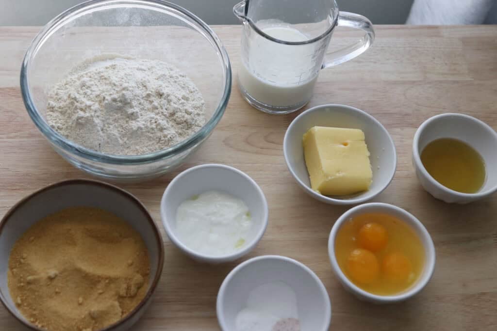 ingredients for fresh milled cupcakes