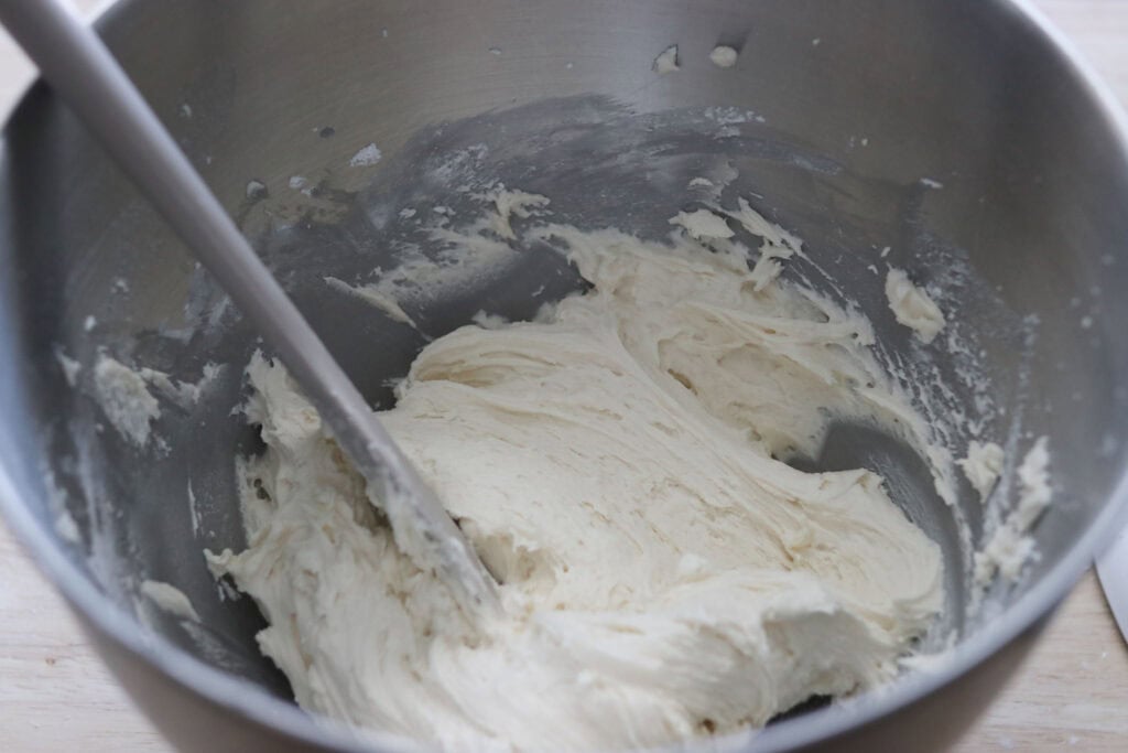 frosting in a mixing bowl