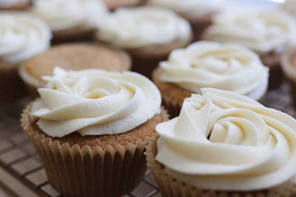 cupcakes with icing on top