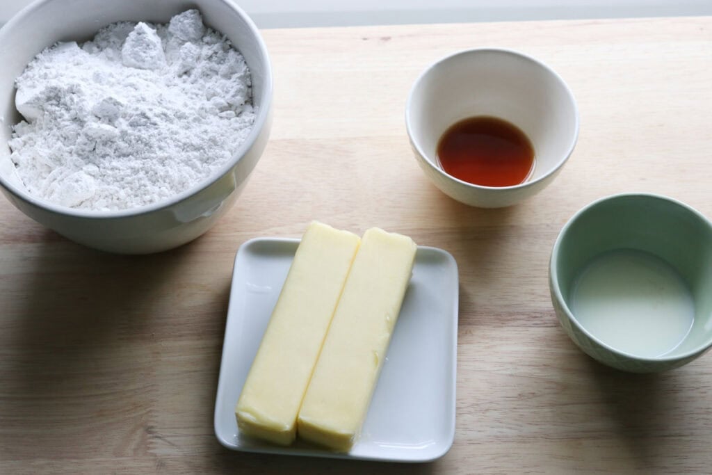 ingredients for the filling for fresh milled hostess sheet cake