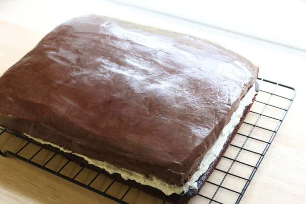 fresh milled hostess sheet cake that has chocolate frosting on top