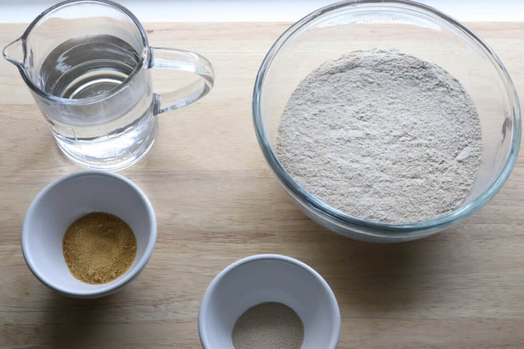 ingredients to make twisted apple cinnamon loaf with fresh milled flour