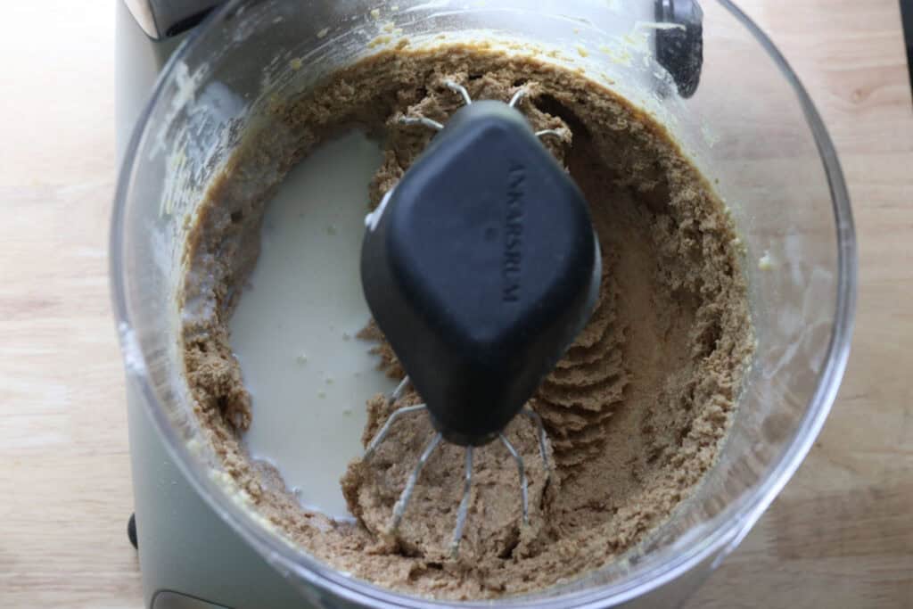 milk added to the muffin batter for freshly milled apple cinnamon streusel muffins