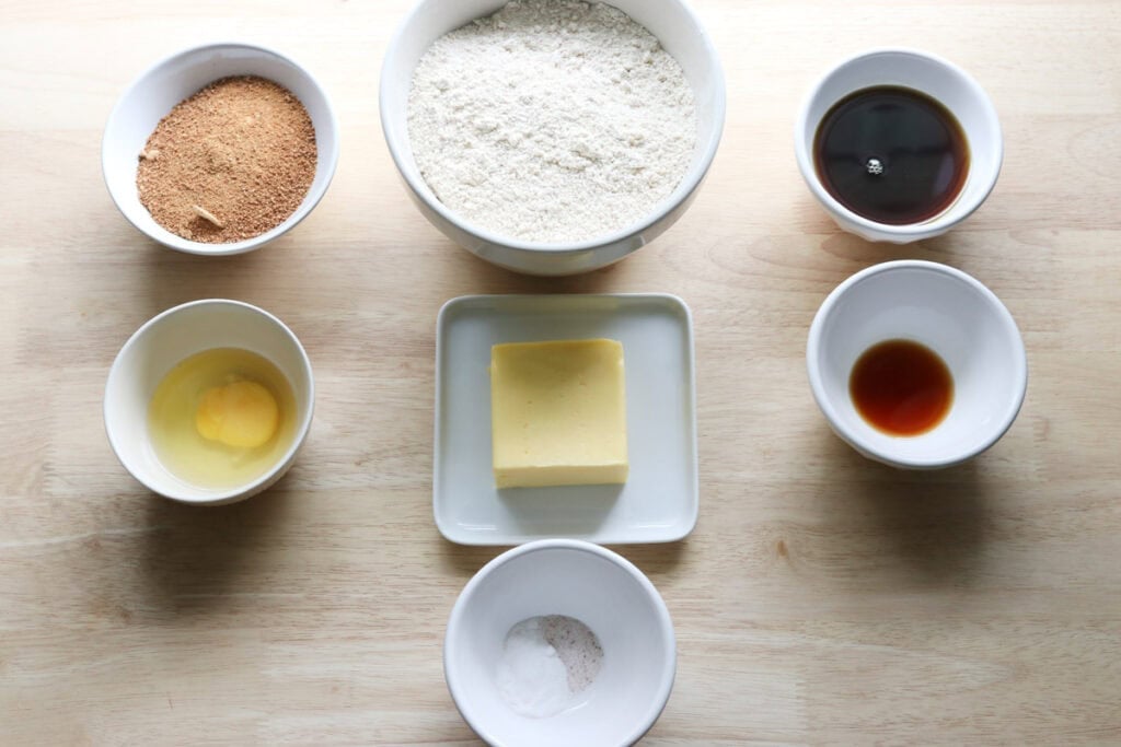 ingredients for fresh milled maple brown sugar cookies