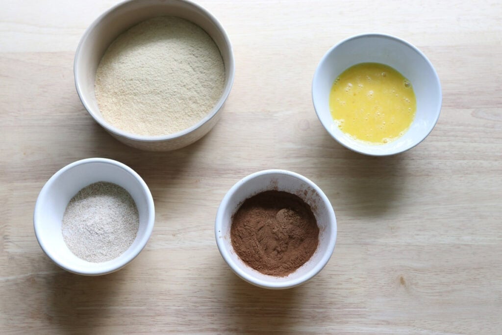 ingredients for the filling for fresh milled cinnamon swirl bread