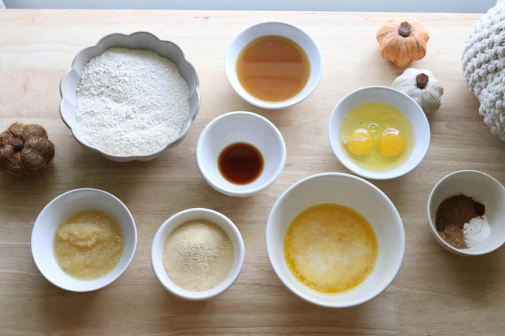 ingredients to make apple cider cupcakes