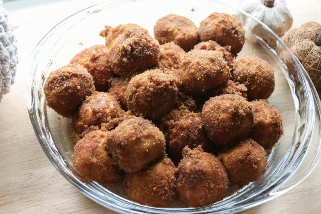 fresh milled pumpkin monkey bread in a pie pan to rise