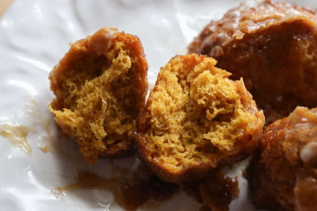 fresh milled pumpkin monkey bread that has been pulled apart