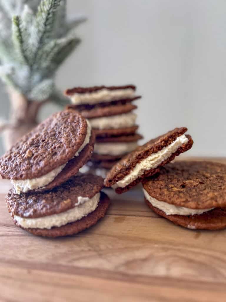 Freshly Milled Chewy Gingerbread Oatmeal Cream Pies