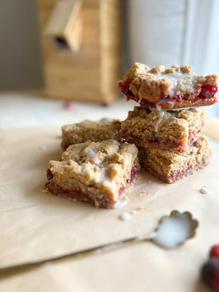 Easy Cranberry Crumble Bars with Fresh Milled Flour