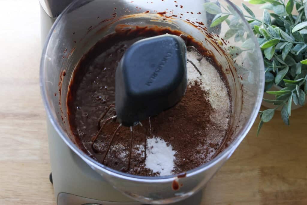 cocoa powder and flour in a mixing bowl to make freshly milled brownie cookies