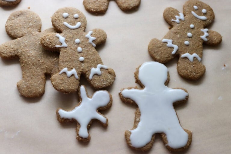 Iced Gingerbread Cookies with Fresh Milled Flour