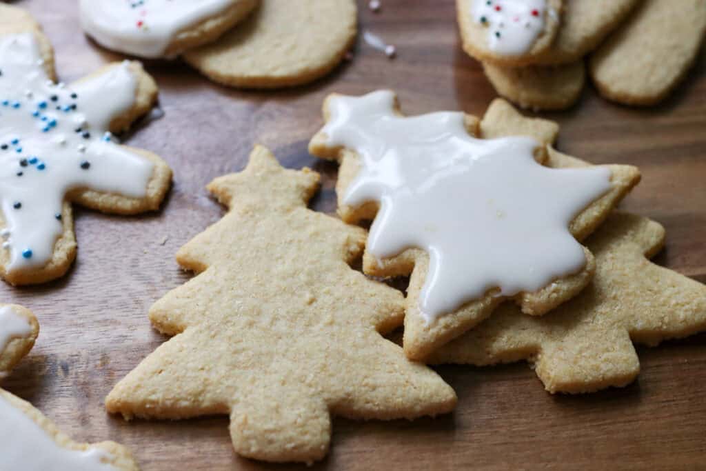 fresh milled christmas tree healthy sugar cookies with sprinkles and icing