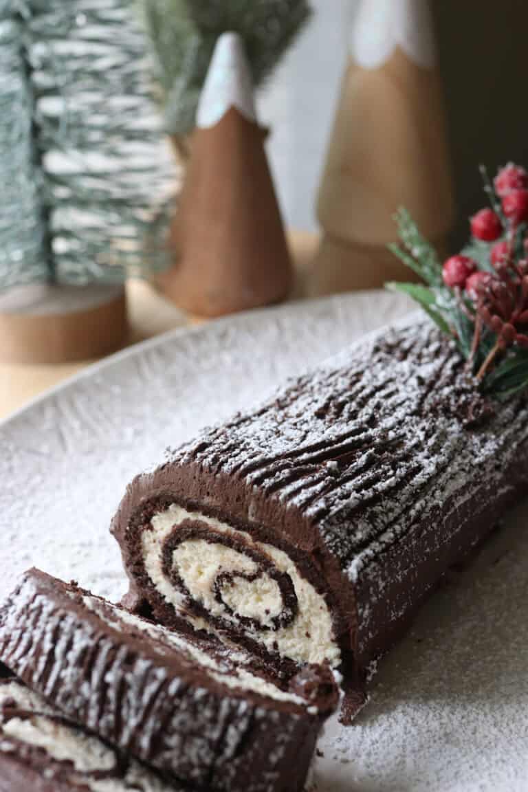 Chocolate Yule Log Cake with Freshly Milled Flour