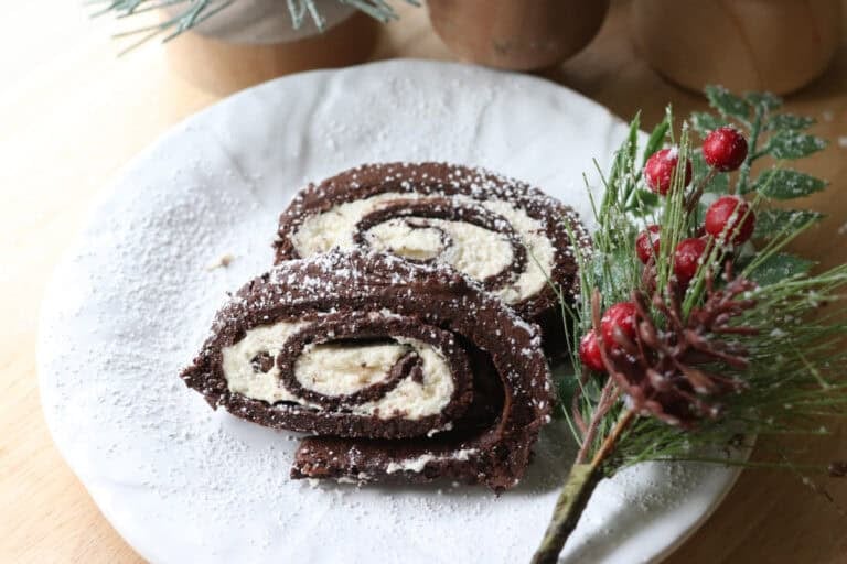 Chocolate Yule Log Cake with Freshly Milled Flour