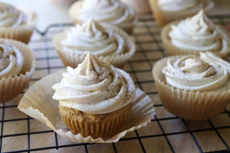 Fresh Milled Eggnog Cupcakes with Cream Cheese Icing