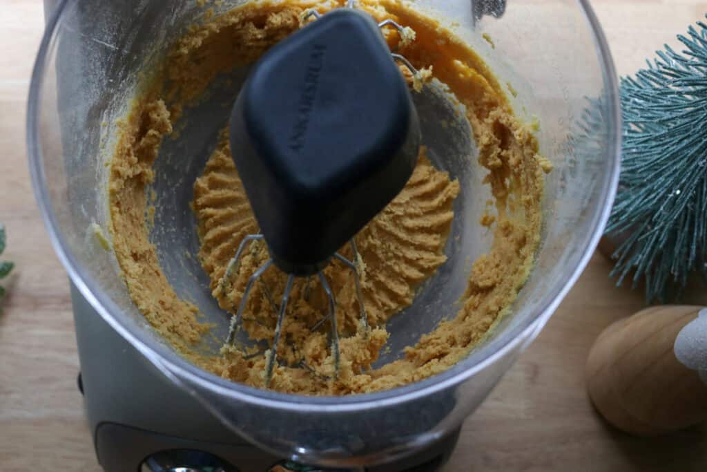 butter and sugar in a mixing bowl to make fresh milled eggnog snickerdoodle thumbprint cookies
