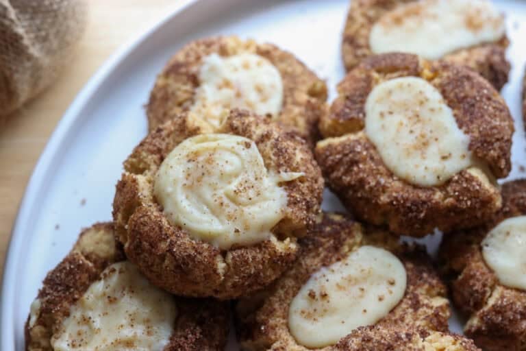 Fresh Milled Eggnog Snickerdoodle Thumbprint Cookies