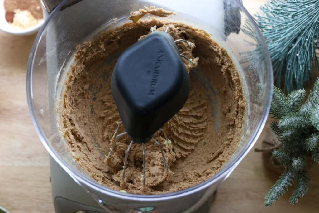 butter and sugar that has been creamed to make Frosted Gingerbread Cookies with Freshly Milled Flour
