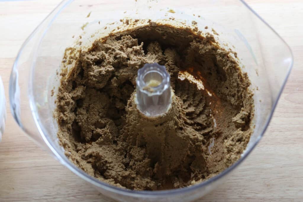 fresh milled gingerbread dough in a bowl