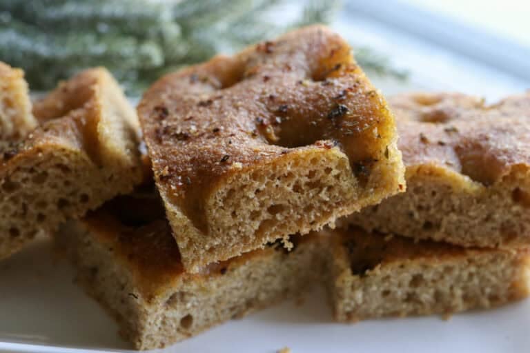 Easy Garlic Herb Focaccia with Fresh Milled Flour