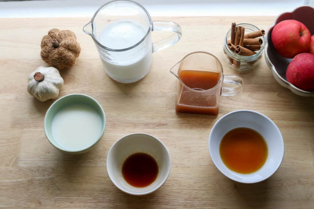 ingredients to make Delicious Homemade Apple Flavored Coffee Creamer