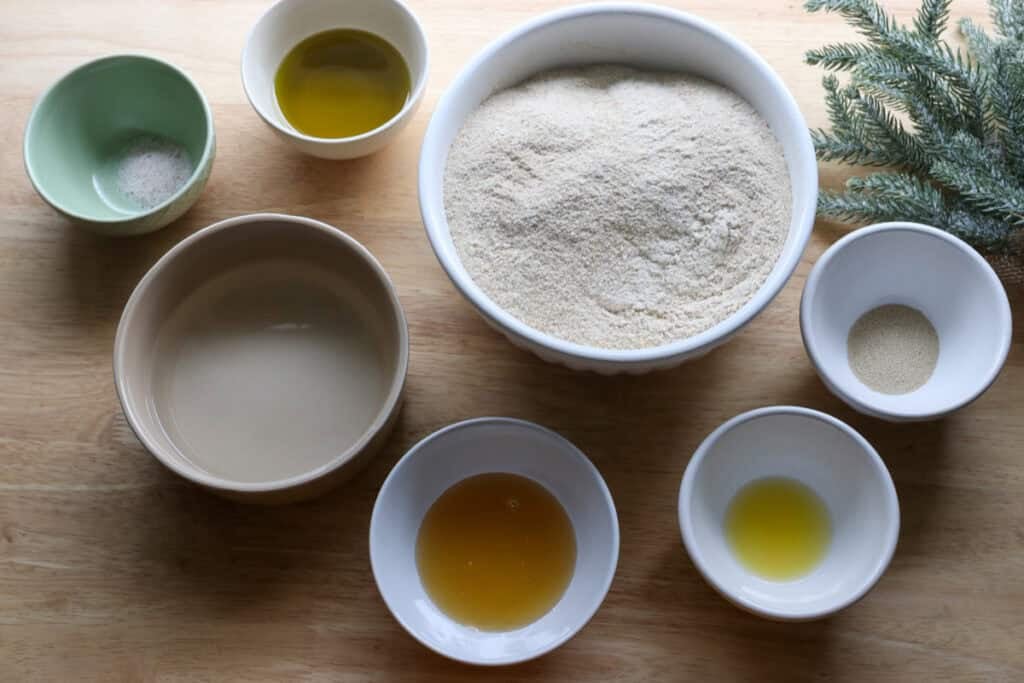 ingredients to make fresh milled cinnamon sugar star bread