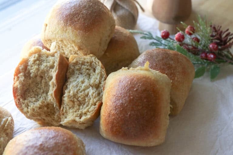 Fluffy Christmas Dinner Rolls with Fresh Milled Flour