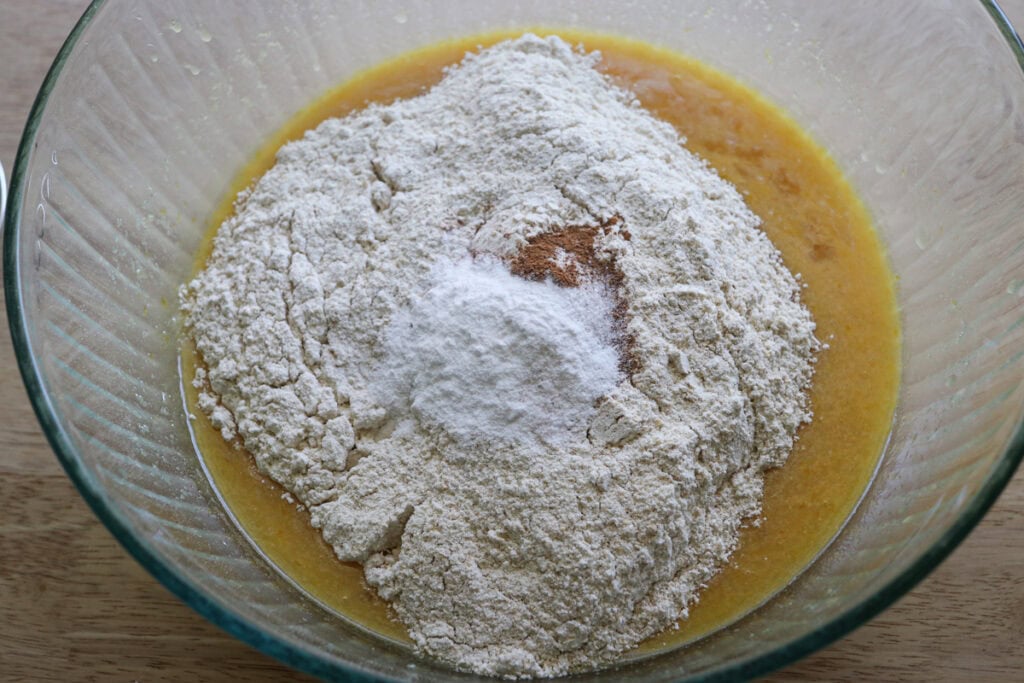 flour added to the batter for fresh milled apple cider donuts