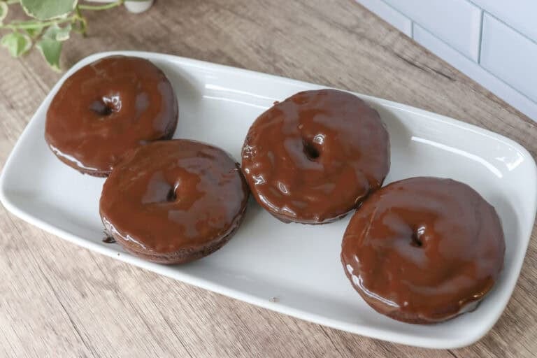 Healthy High Protein Chocolate Donuts with Glaze