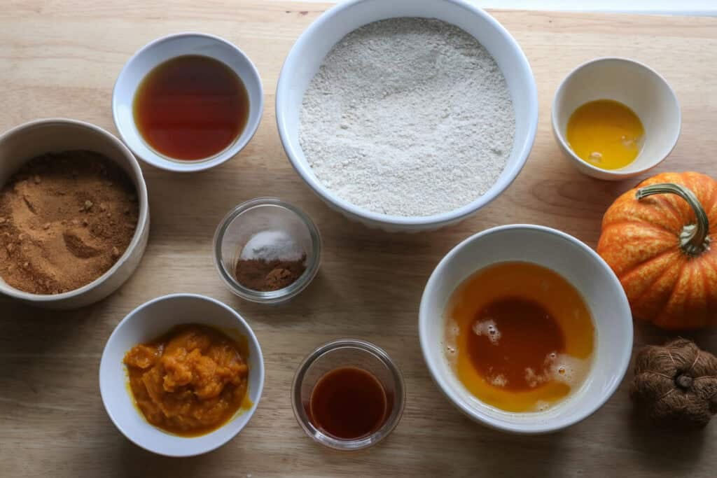 ingredients to make Freshly Milled Brown Butter Maple Pumpkin Cookies
