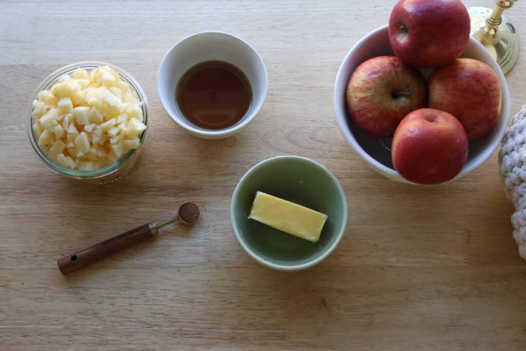 ingredients to make freshly milled healthy apple hand pies